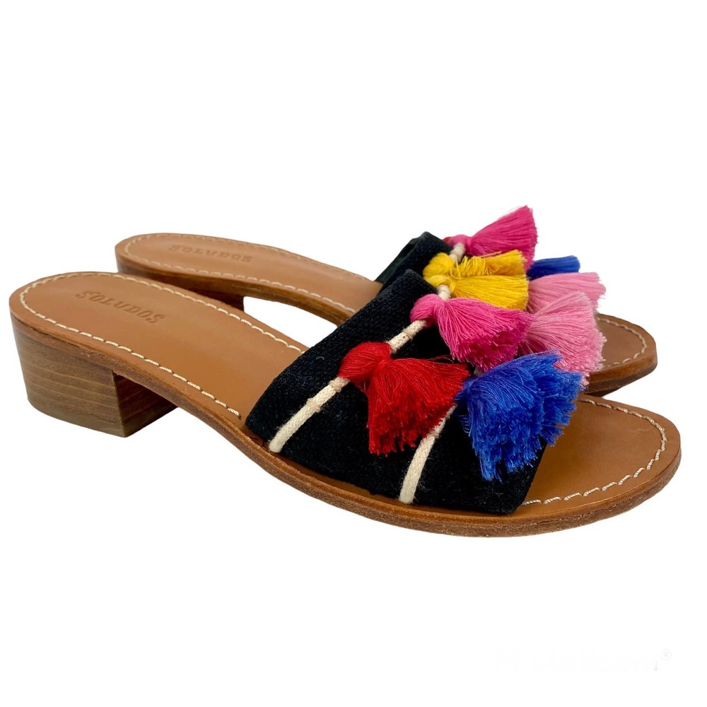 Soludos Tassel City Slide Sandals for Anthropologie Crafted in Portugal Size 7